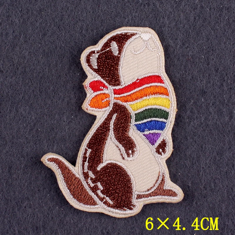 Parches bordados para ropa con animales divertidos para planchar