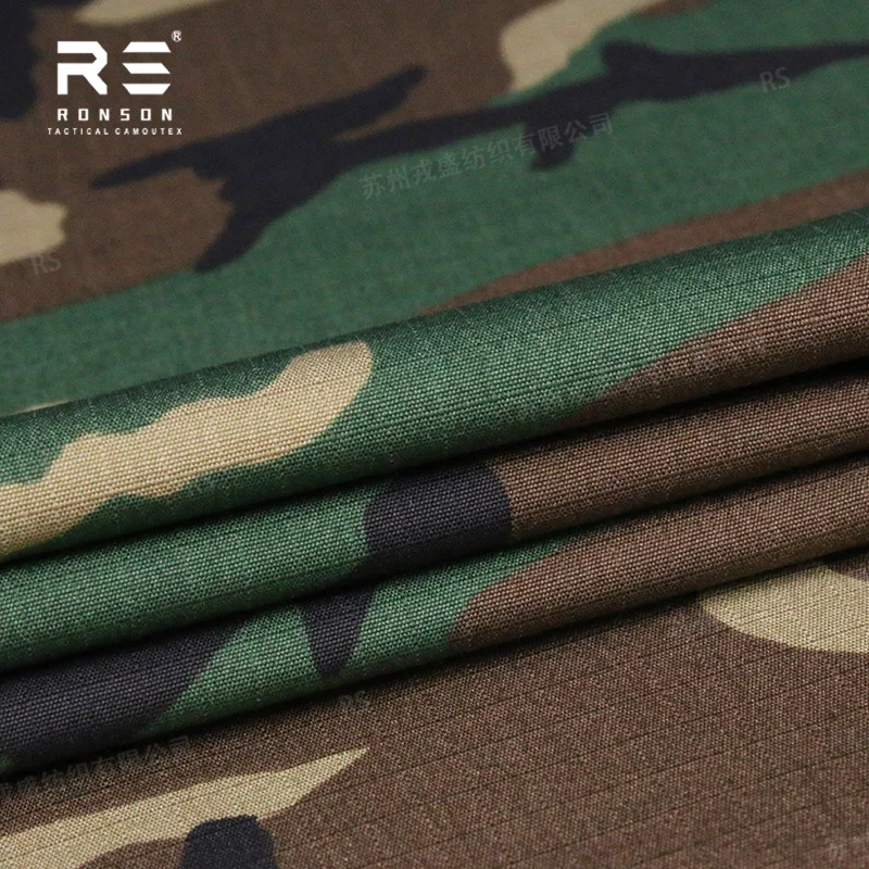 Tela NYCO ripstop Woodland camuflaje táctico para bolsas y chalecos - imagen 4