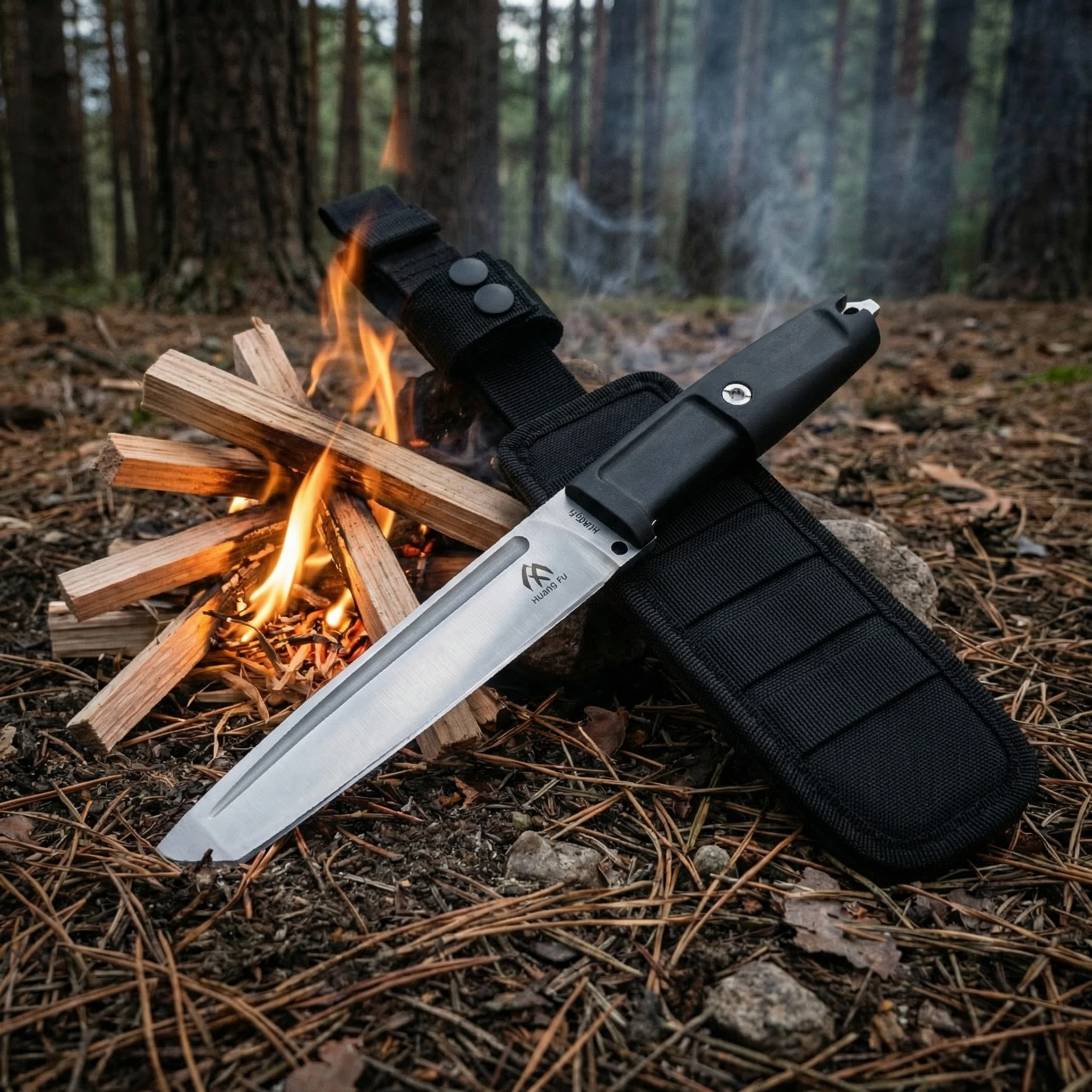 Cuchillo de emergencia hoja fija para exteriores alta dureza - imagen 5