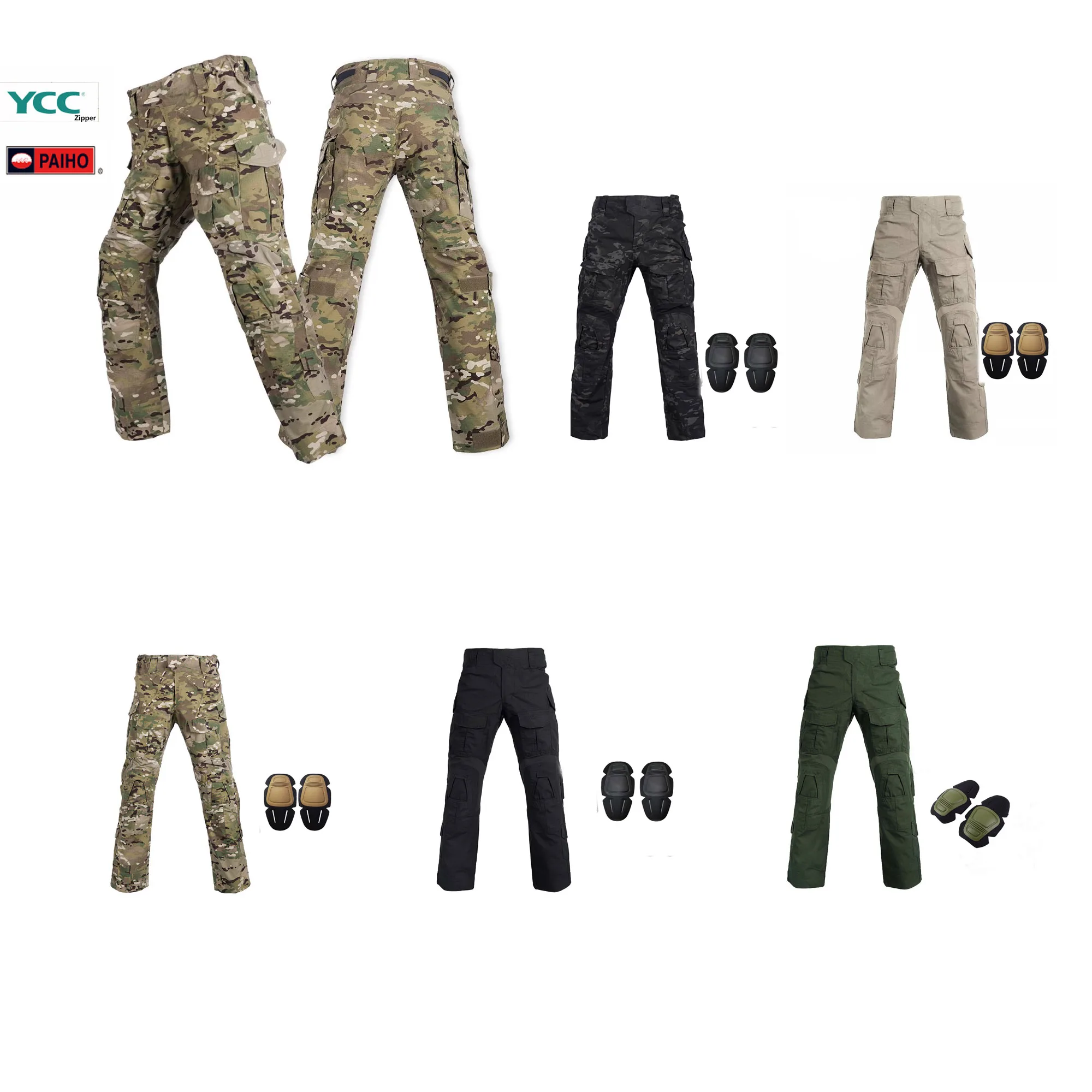 Pantalones tácticos GEN3 de combate caqui para caza y trabajo - imagen 2