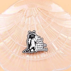 Pin esmaltado mapache táctico coleccionable broche metálico