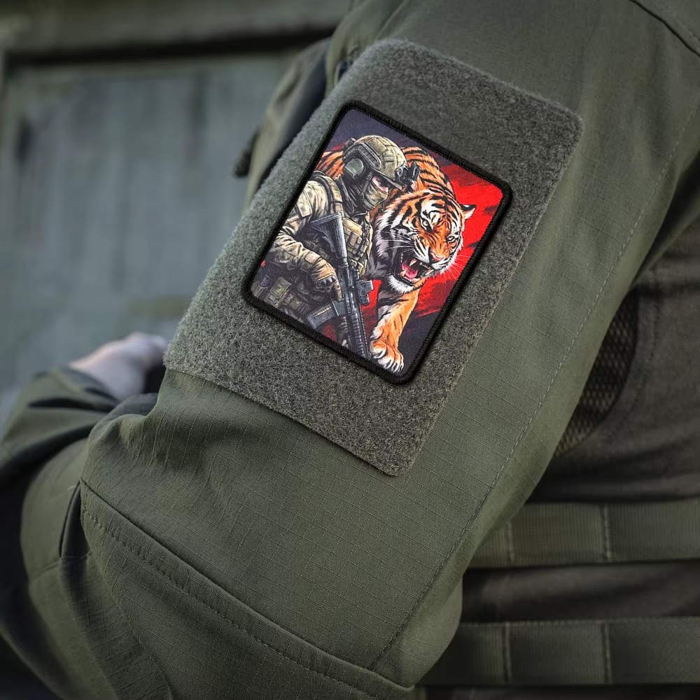 Parche táctico bordado operador tigre velcro para mochila y ropa - imagen 2