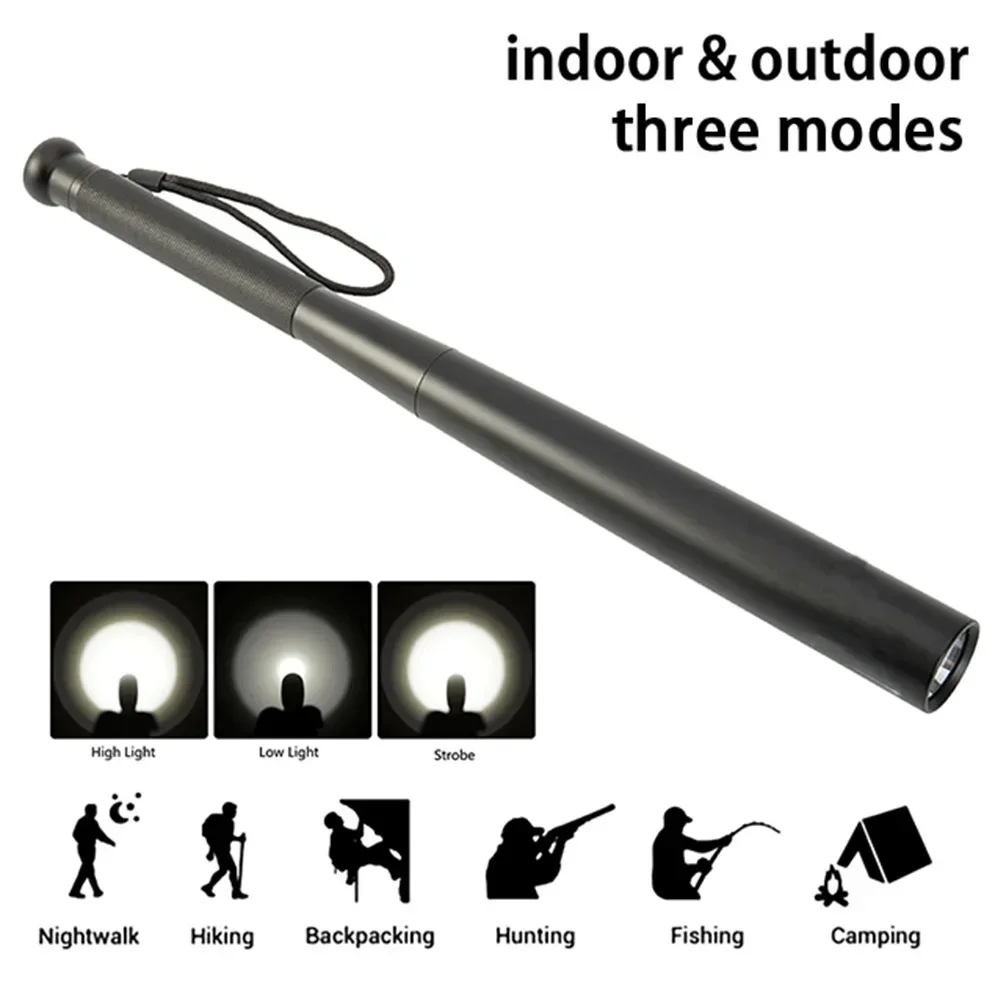 Bastón defensa personal táctico LED para emergencias de exterior - imagen 3