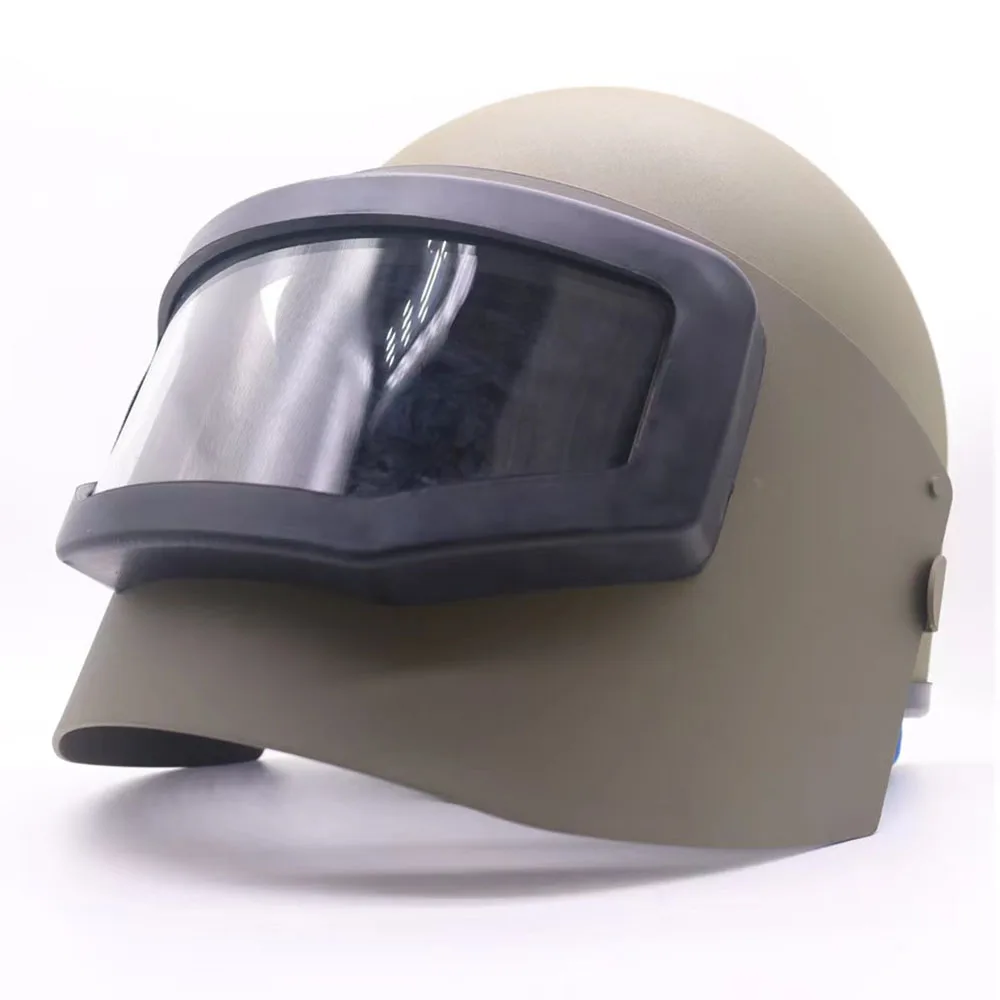 Casco con máscara para caza en vista frontal