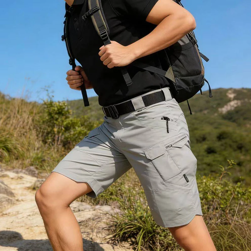 Pantalones cortos tácticos de hombre con múltiples bolsillos verano