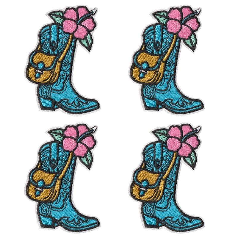 Parche termoadhesivo bordado vaquero del oeste: cactus y guitarra - imagen 4