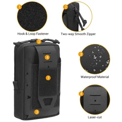 Bolsa táctica MOLLE cinturón EDC para linterna, herramientas y teléfono