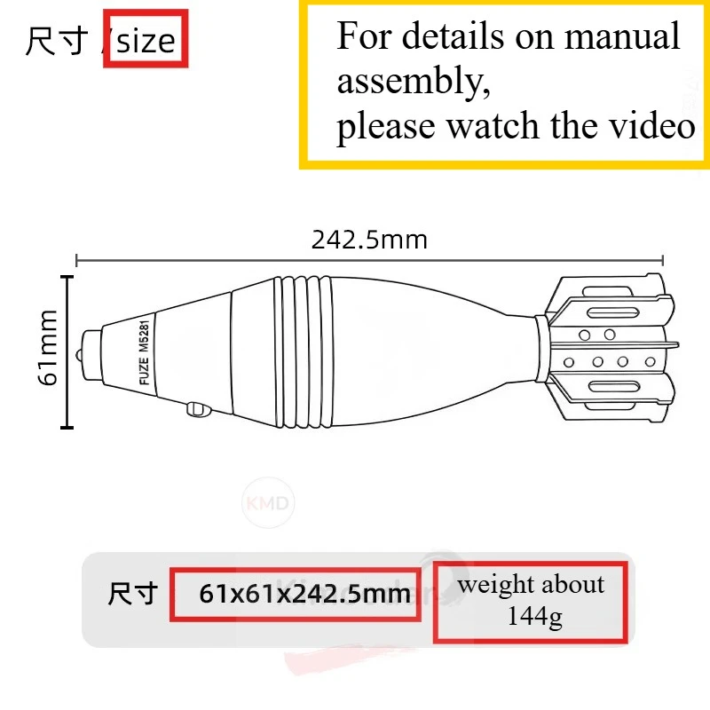 Réplica militar M49 impresa en 3D para escritorio, montaje manual - imagen 5