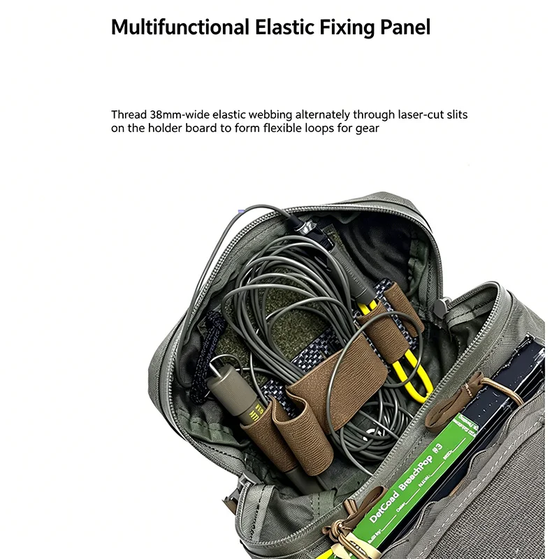 Panel de almacenamiento MOLLE con correa elástica táctica para exterior - imagen 2