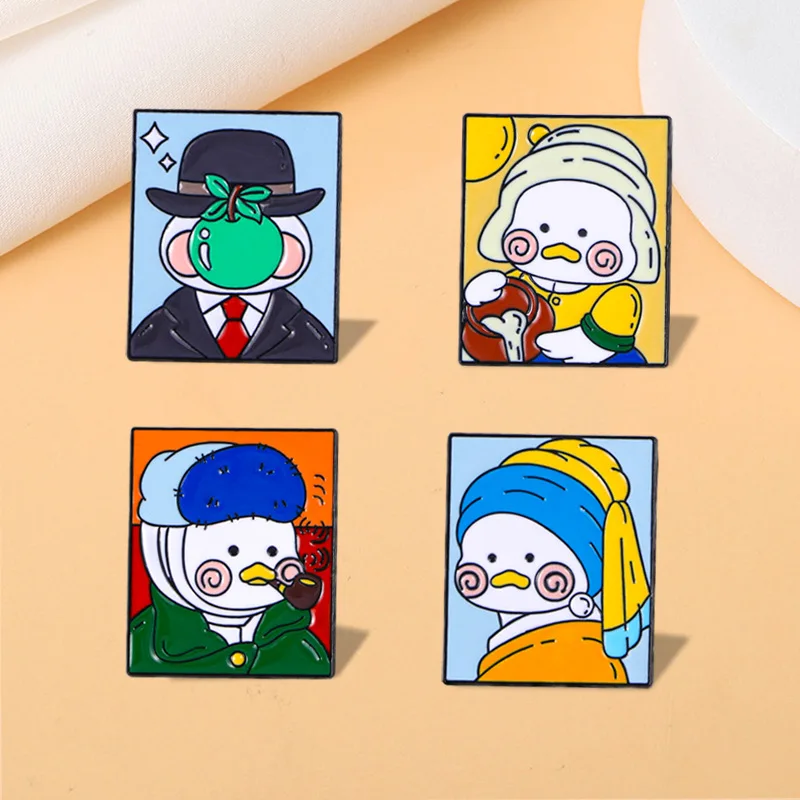 Broche insignia vaquera pato japonés dibujos animados esmalte - imagen 5