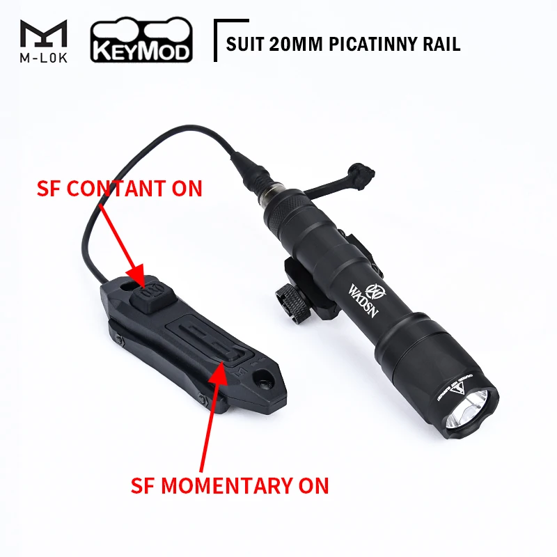WADSN M600 linterna táctica metálica con interruptor de doble función