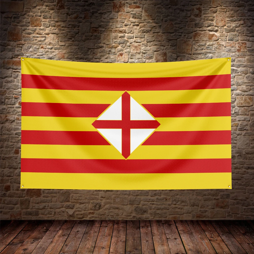 Bandera de España Barcelona para decoración exterior resistente - imagen 5