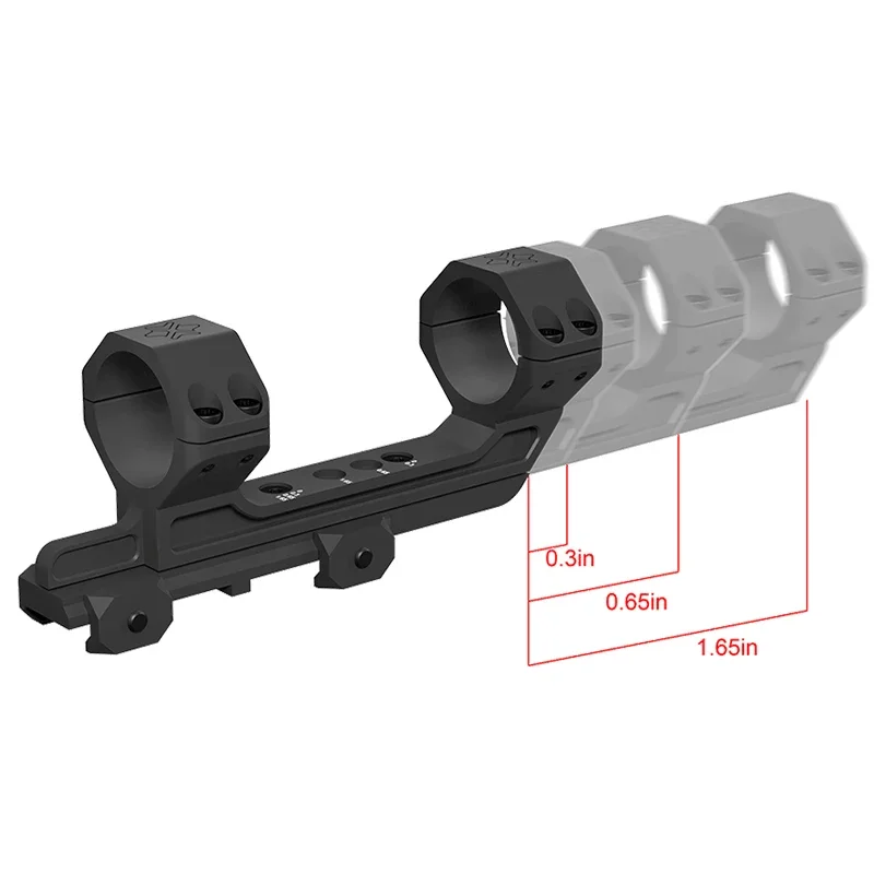 Montura Cantilever 30mm Picatinny – Aluminio CNC para óptica táctica