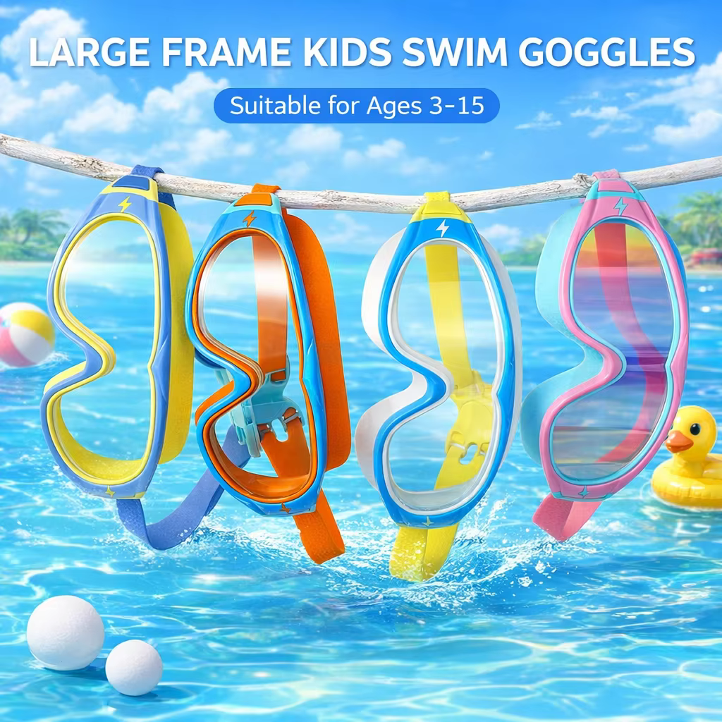 JSJM Gafas de natación infantiles antivaho visión HD gran angular - imagen 2