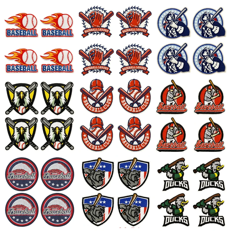 Parche bordado termoadhesivo béisbol con logo deportivo para ropa - imagen 4