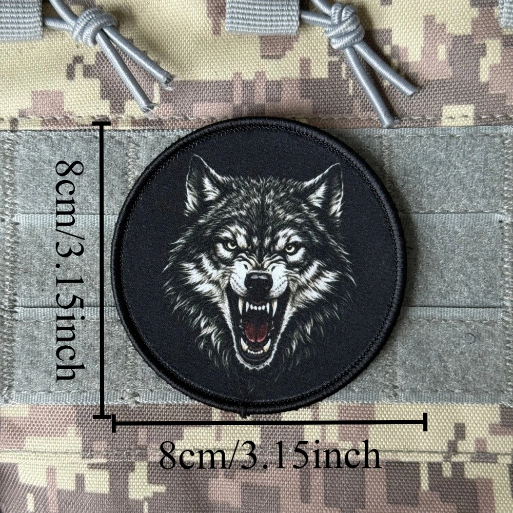 Parche táctico morale lobo chevron velcro para mochila