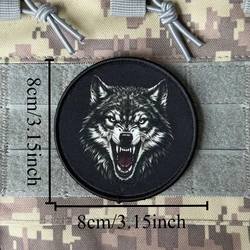 Parche táctico morale lobo chevron velcro para mochila