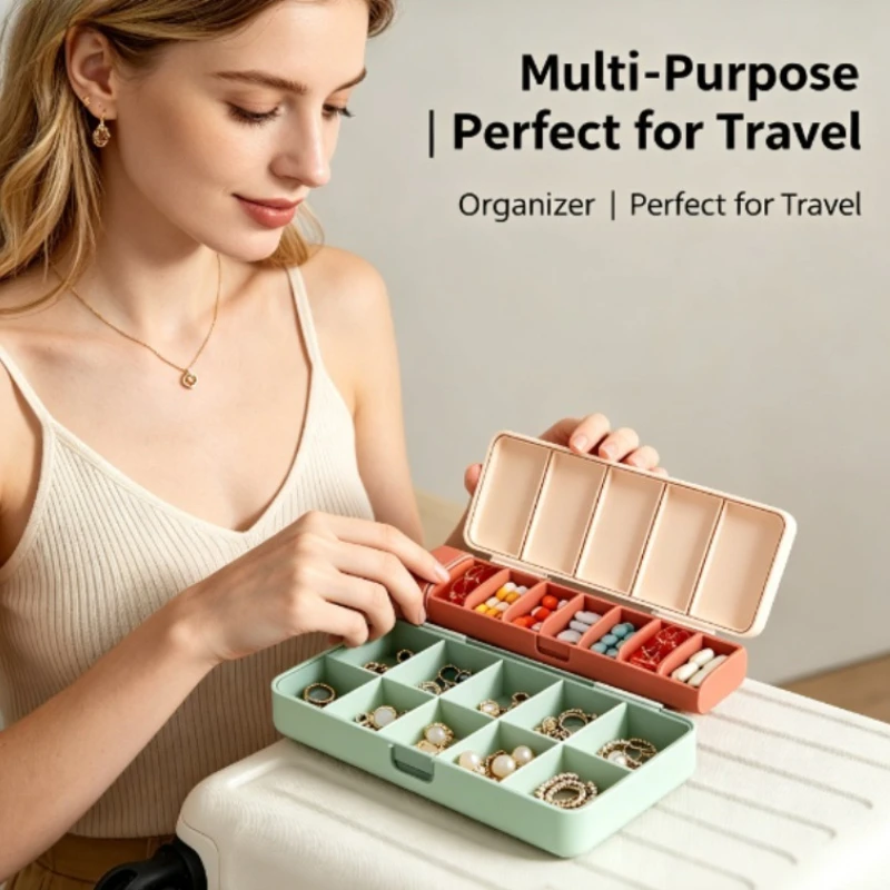 Pastillero semanal compacto para viajes: organizador de medicación - imagen 2