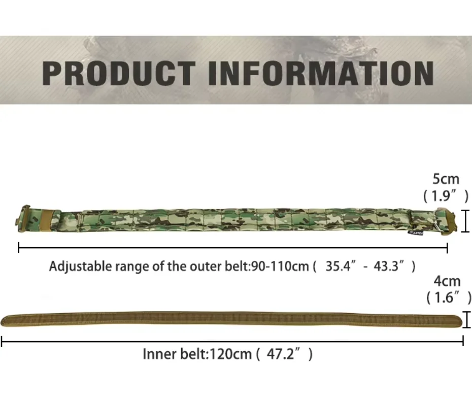 Cinturón táctico nylon para airsoft de combate con bolsa cargadores - imagen 4