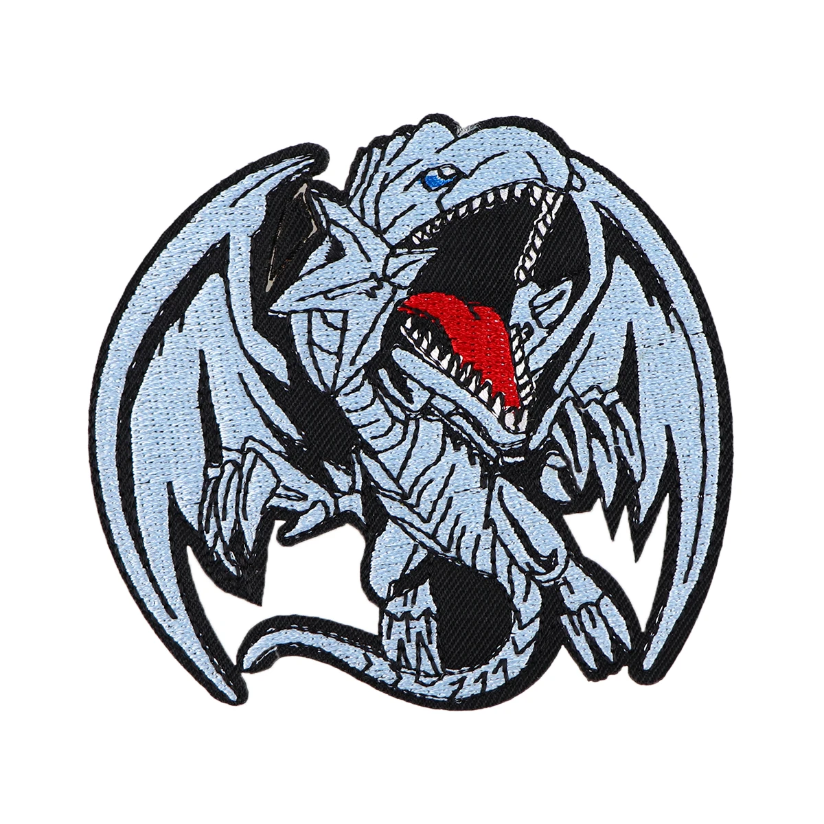 Parche bordado dragón blanco – Termoadhesivo para chaqueta