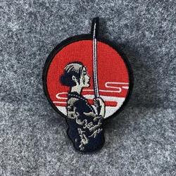 Parche táctico samurái con velcro para mochila y uniforme militar