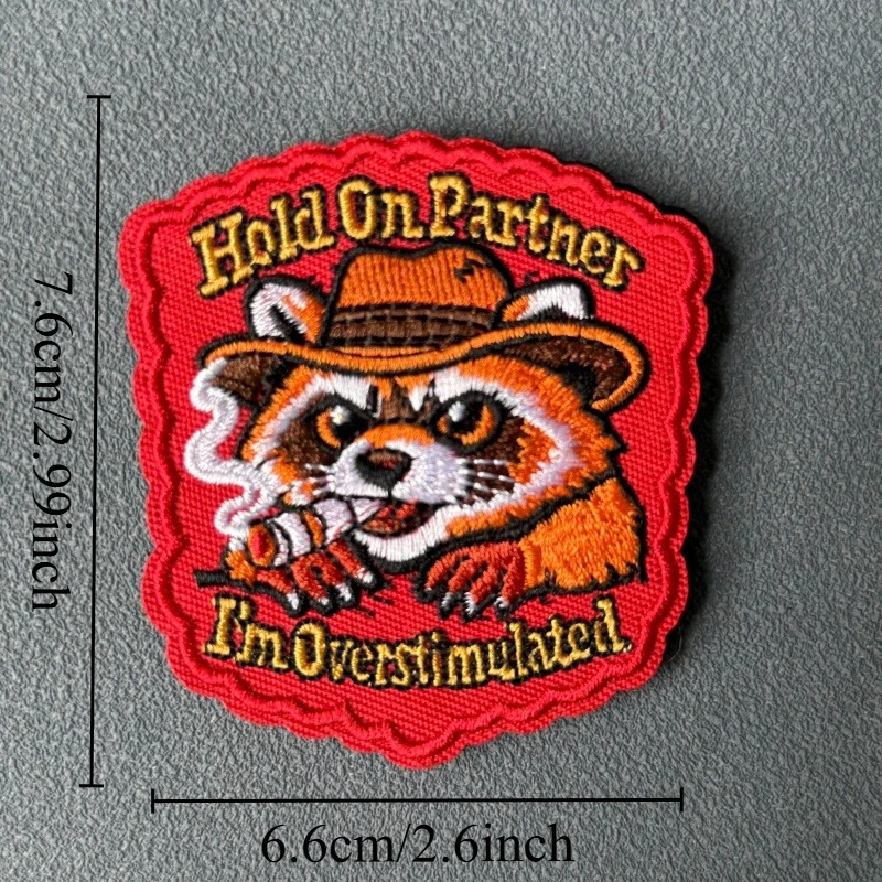 Parche Táctico Bordado Mapache con Gancho y Bucle para Mochila y Ropa - imagen 3