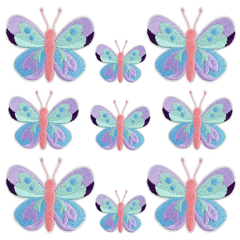 Parche termoadhesivo bordado mariposa unicornio arcoíris para ropa - imagen 2