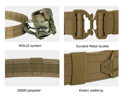Cinturón táctico Yakeda Gear modular MOLLE con liberación rápida