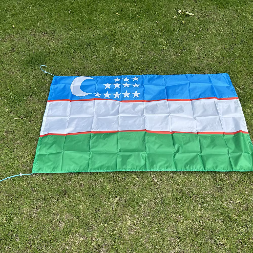 Bandera de Uzbekistán tipo chal poliéster interior y exterior - imagen 4