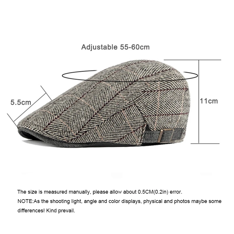 Gorra plana cabbie herringbone ajustable – Otoño unisex - imagen 2