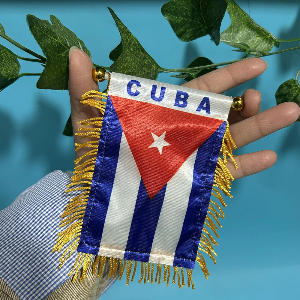 Bandera de Cuba reversible para coche en poliéster duradero - imagen 3
