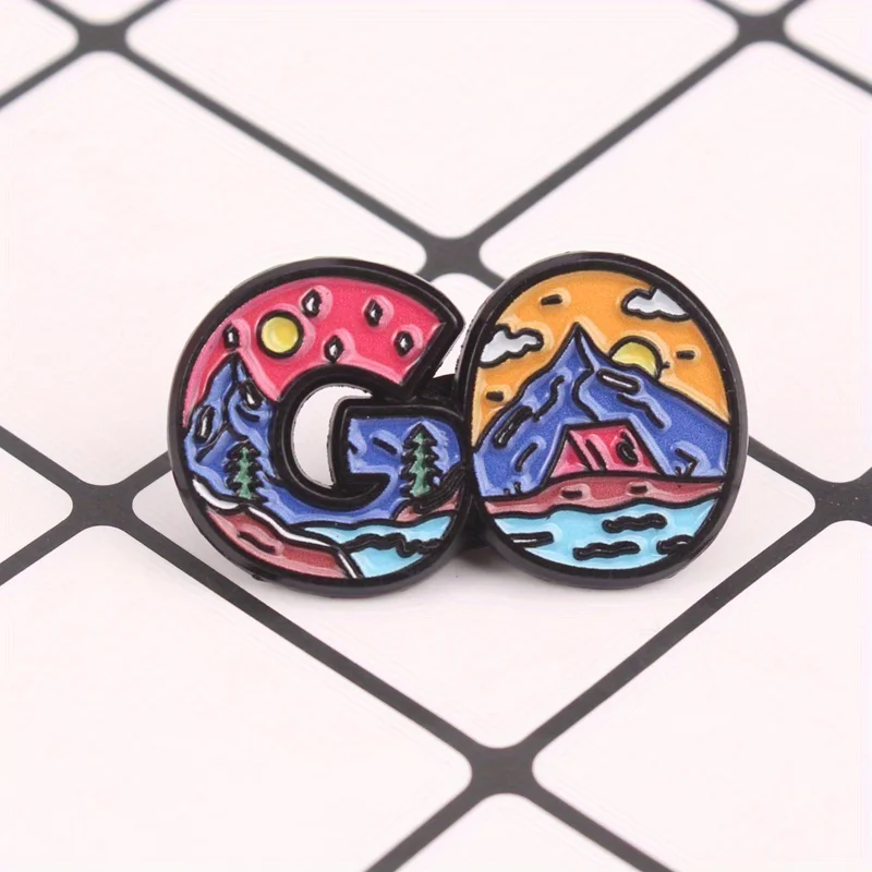 G&O pin esmaltado alfabeto aventura letra G – camping al atardecer - imagen 5