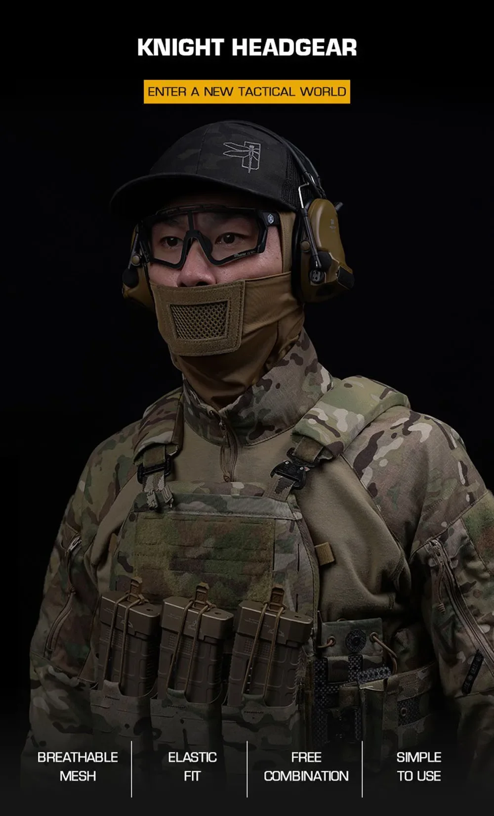 Máscara Airsoft en color negro