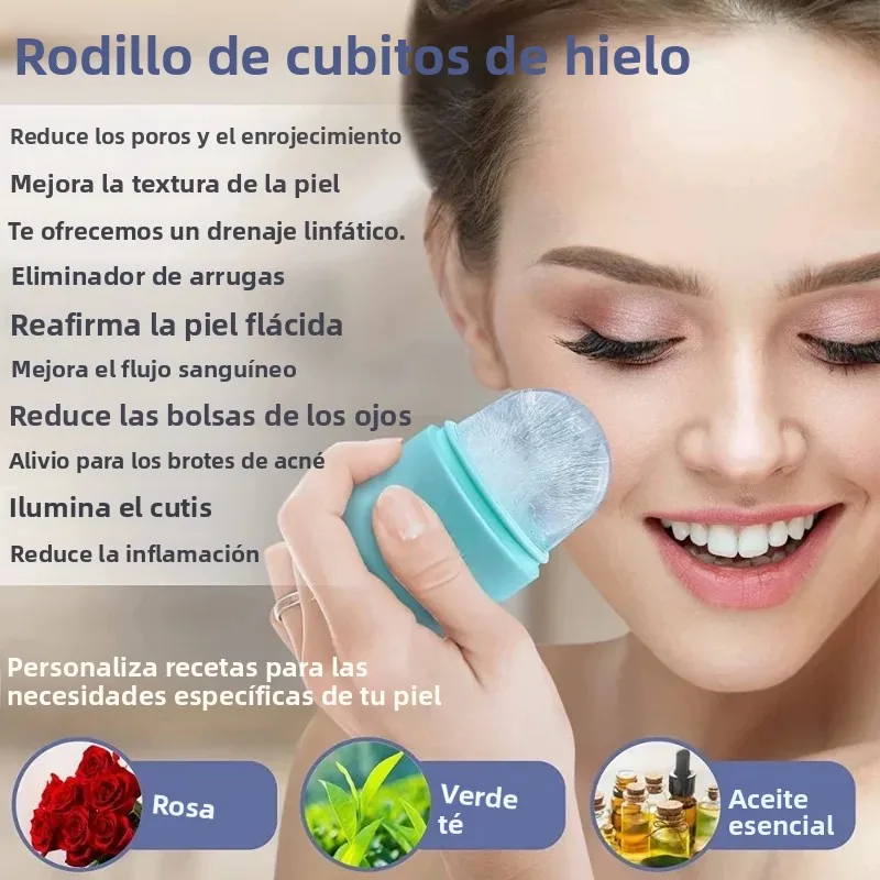 Molde de silicona para hielo en forma de rosa facial masaje frío
