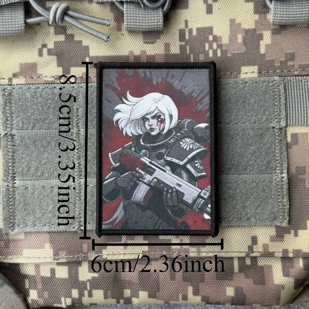 Battle Sister parche táctico moral gancho y bucle chica guerrera - imagen 5
