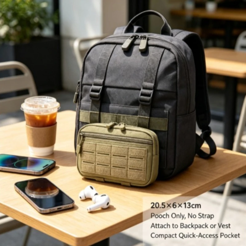 Bolsa táctica de cintura MOLLE con corte láser para accesorios - imagen 3