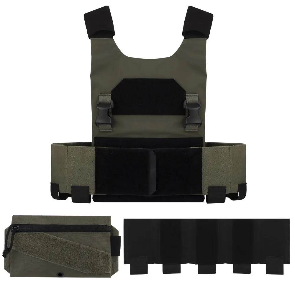 Portaplacas táctico ligero con bolsa elástica para triple revista
