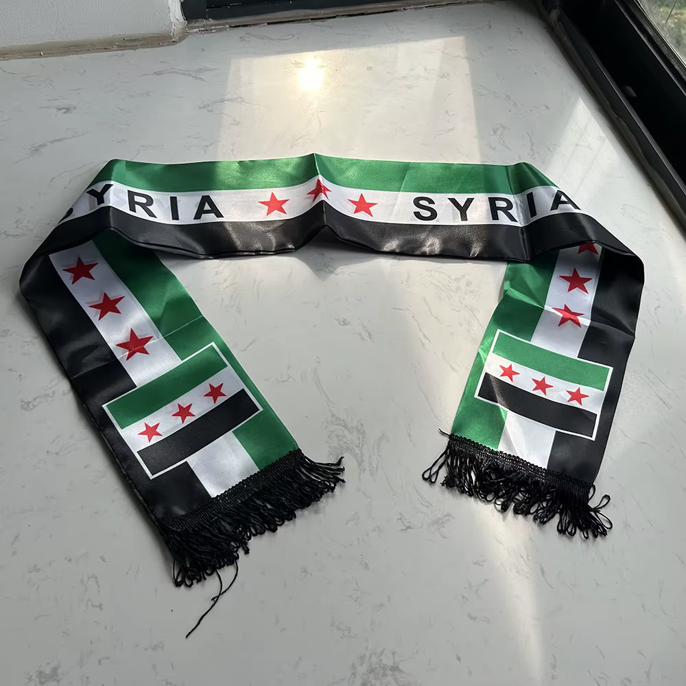 Bufanda Siria personalizada con bandera celeste y tres estrellas