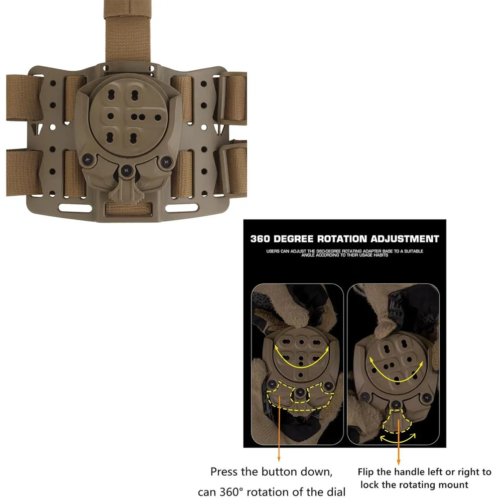 Adaptador plataforma giratoria pierna baja para funda de pistola