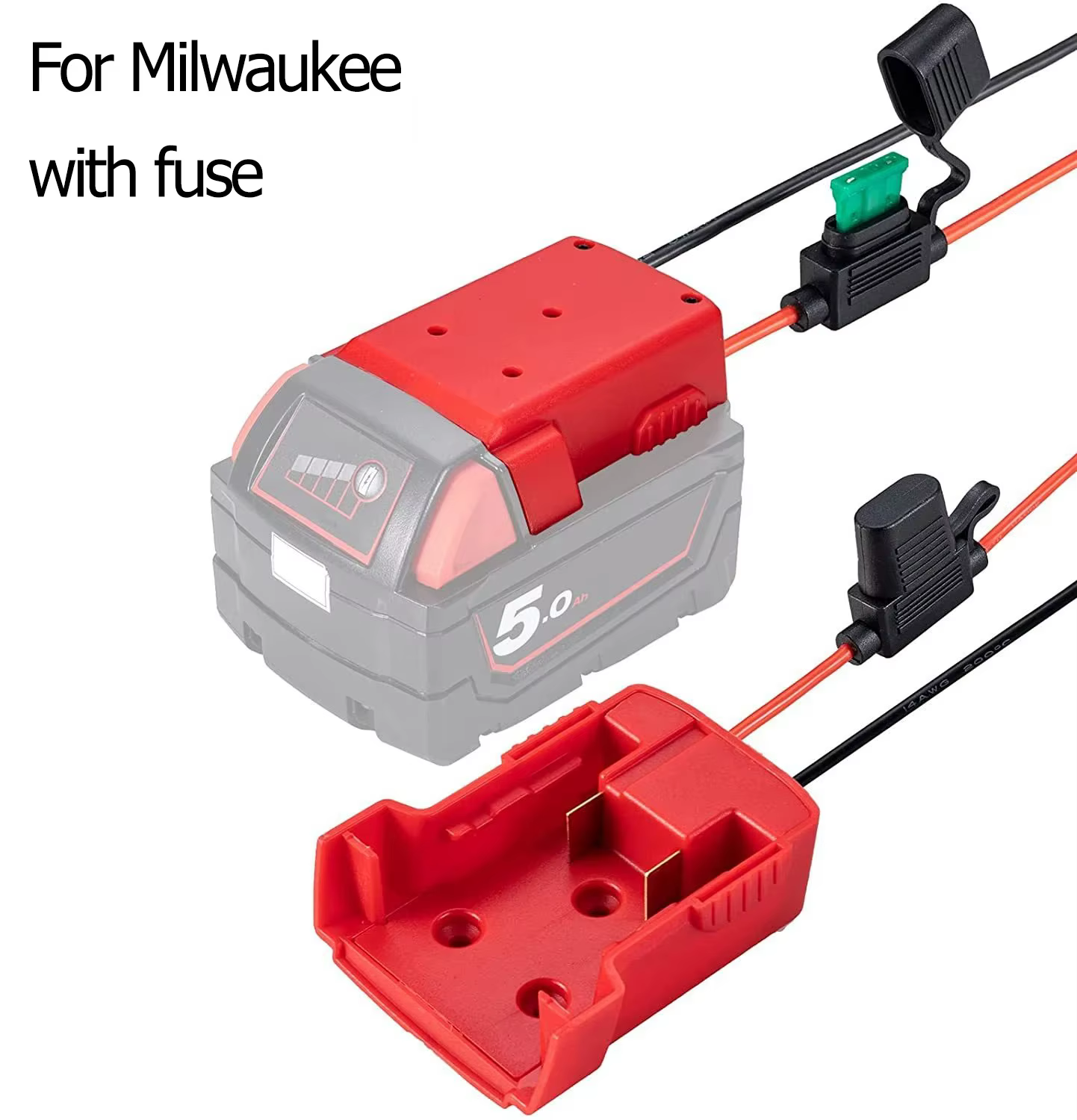 Milwaukee conector adaptador cable descarga batería 14,4V 18V 20V - imagen 5
