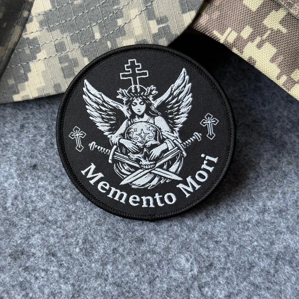 Parche táctico Memento Mori ángel ortodoxo con gancho y bucle - imagen 3