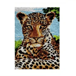 Kit velcro gancho y pestillo leopardo tigre bordado artesanal