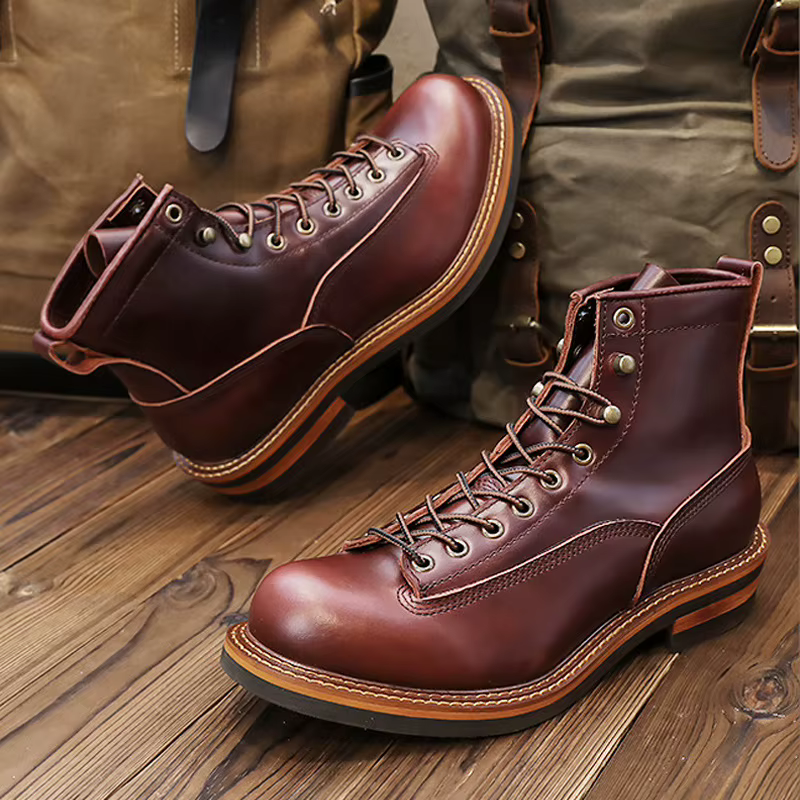 KOWM Botas trekking en piel suela gruesa antideslizante - imagen 4
