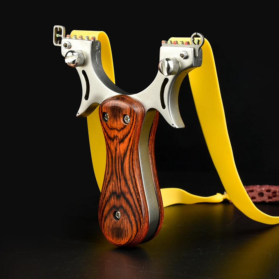 Catapulta tradicional con mango de madera y acero inoxidable
