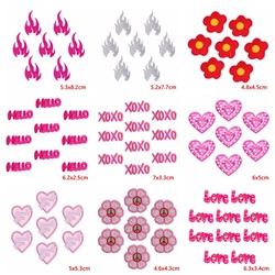 YK2 Parche bordado termoadhesivo rosa para ropa y accesorios