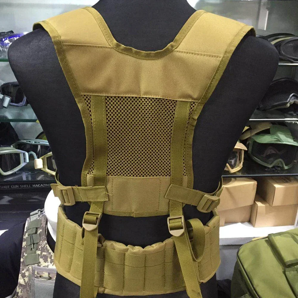 Chaleco táctico MOLLE con cinturón H acolchado Airsoft caza - imagen 2