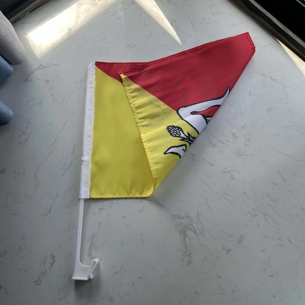 Bandera Sicilia para coche de poliéster, con asta de plástico - imagen 5