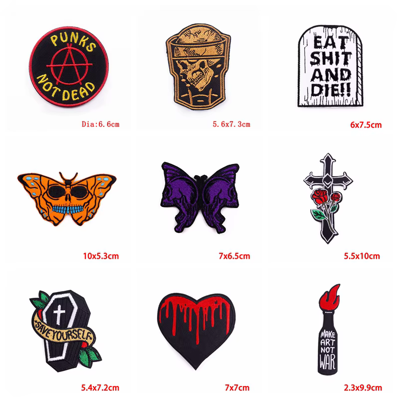 Parches termoadhesivos bordados estilo punk para chaquetas y vaqueros - imagen 5