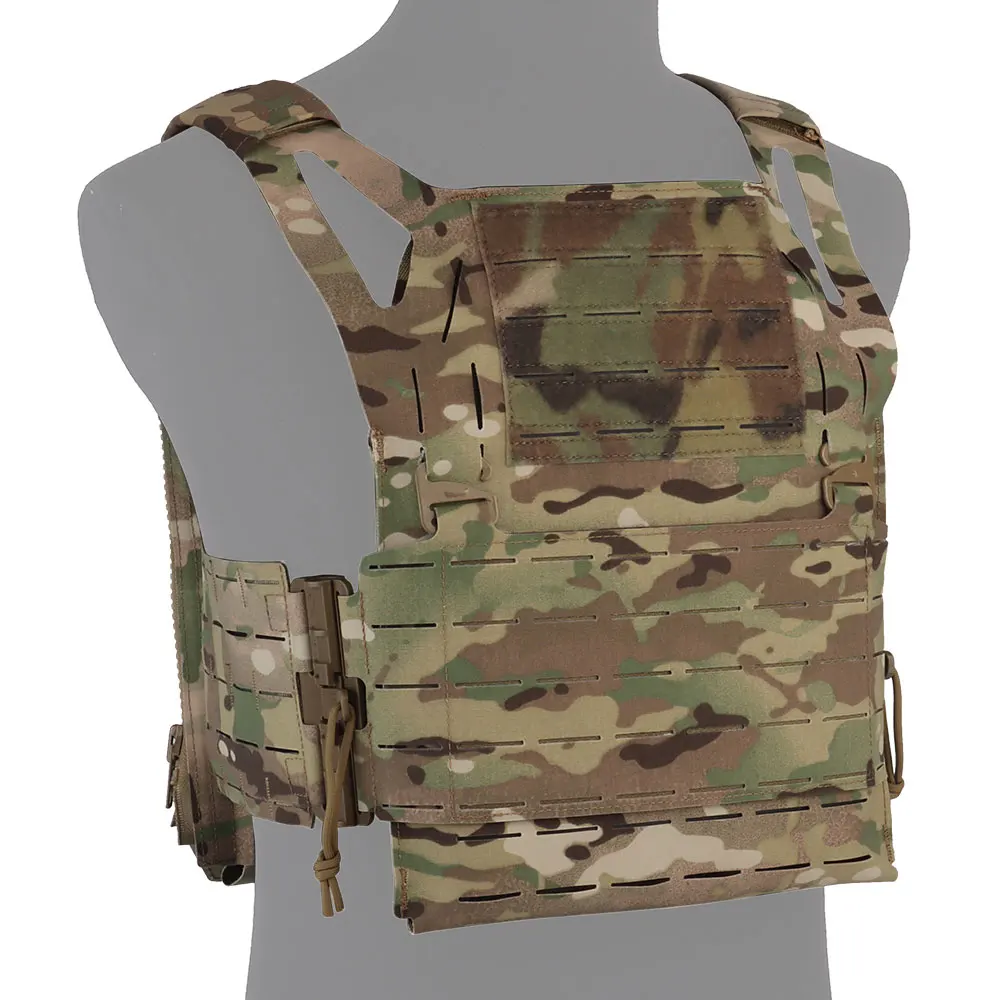 Chaleco táctico MOLLE camuflaje con liberación rápida y portaplacas