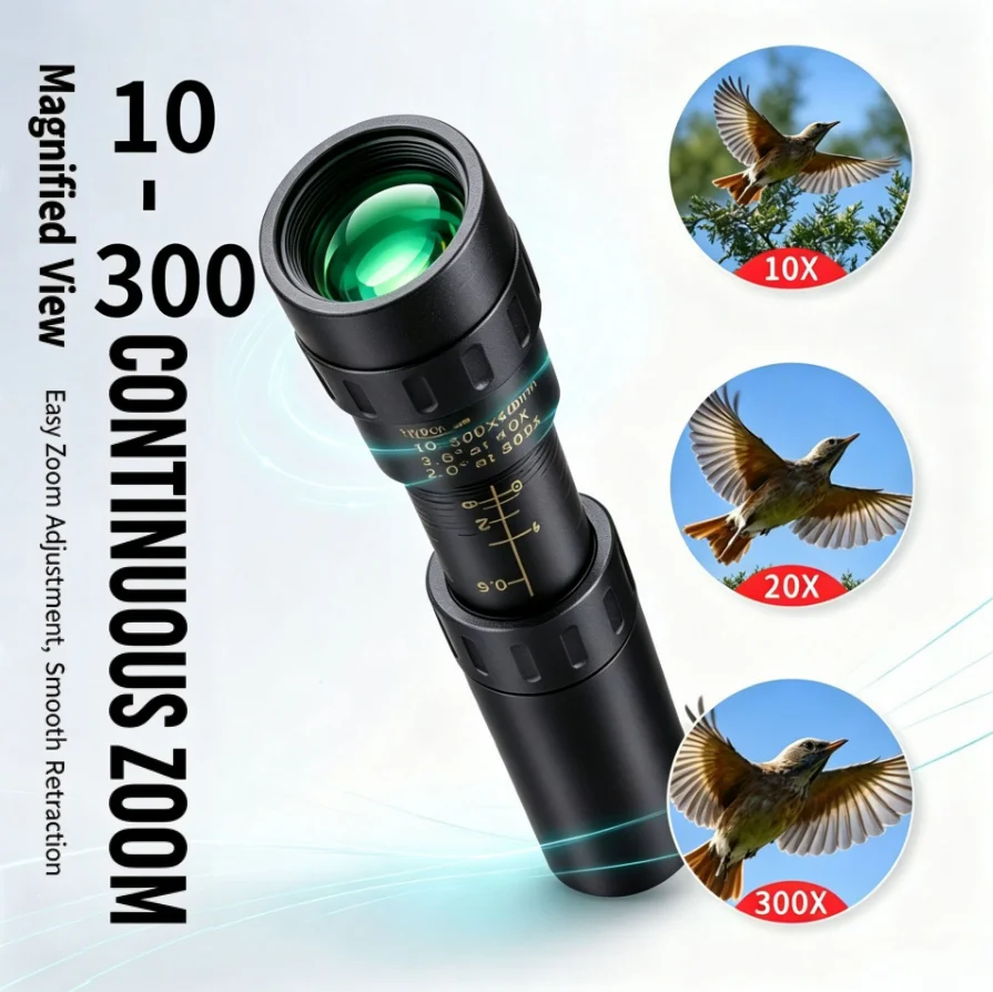 Telescopio monocular zoom potente con soporte para teléfono y trípode - imagen 5